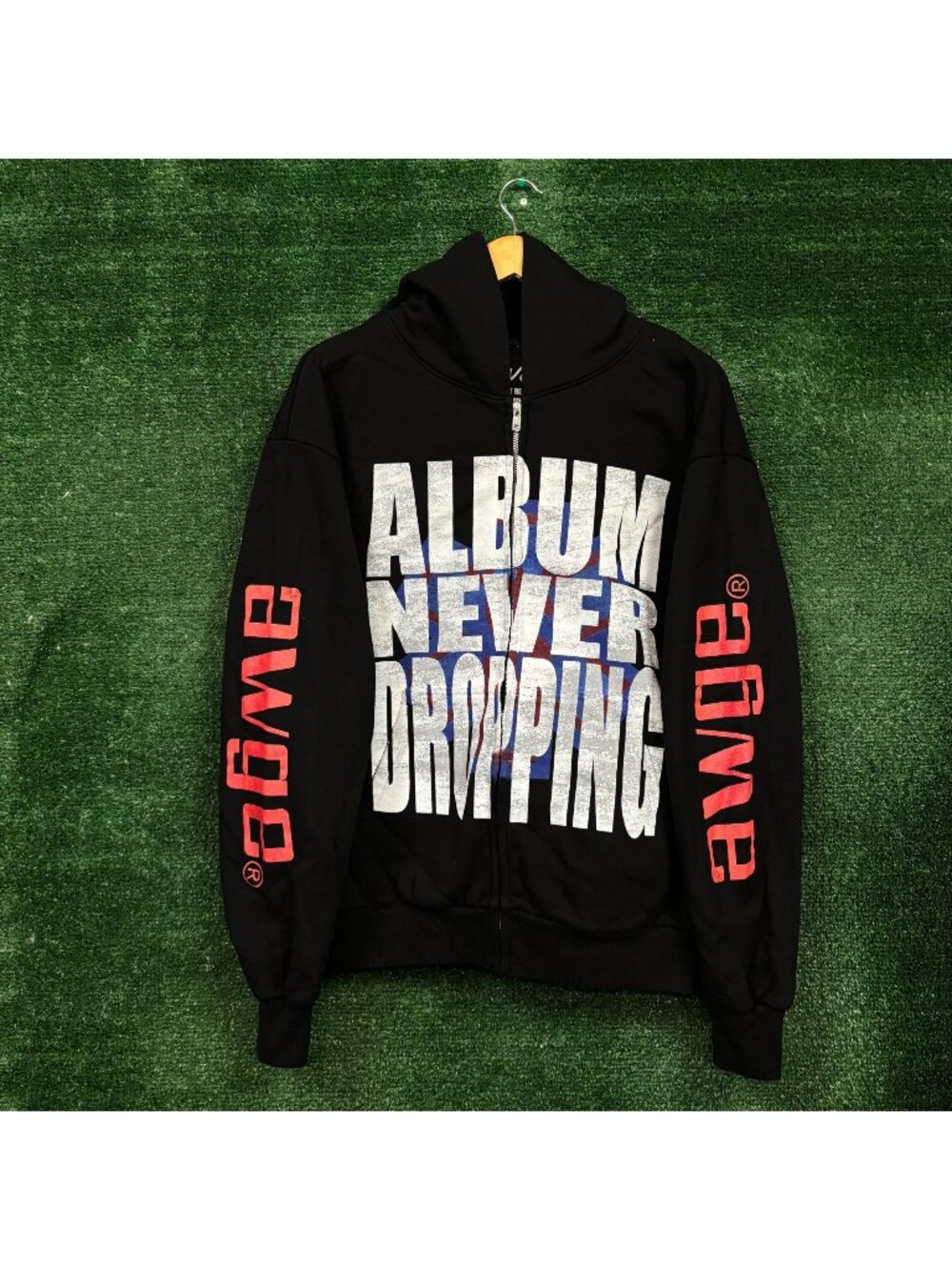 Asap Rocky x AWGE  Don't Be Dumb Album Never Dropping Hip-Hop Zip-Up Hoodie M